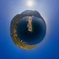 Panorama miniplanet. Vis-Komiza island. Croatia
