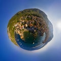 Panorama miniplanet. Vis-Komiza island. Croatia