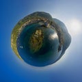 Panorama miniplanet. Vis-Komiza island. Croatia