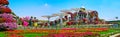 Panorama of Miracle Garden with its scenic sites, Dubai, UAE Royalty Free Stock Photo