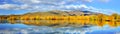 Panorama of mirror lake, New Zealand Royalty Free Stock Photo