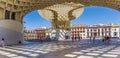 Panorama of the modern architecture of the Metropol Parasol in Sevilla