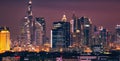 Panorama of modern skyscrapers in the center of luxury Dubai