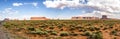 Panorama: Monument Valley scenic panorama on the road US Hwy 163 - Arizona, AZ Royalty Free Stock Photo