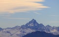 Panorama of Monviso mountain in winter