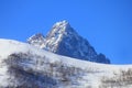 Panorama with Monviso and snow