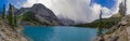 Panorama of Moraine Lake in Banff National Park Alberta Canada Royalty Free Stock Photo