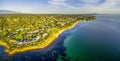 Panorama of Mornington Peninsula coastline.