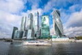 Panorama of Moscow City - International Business Center, view from the embankment of the Moskva-river