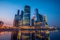 Panorama of Moscow City - new modern International business center with futuristic architecture skyscrapers buildings Royalty Free Stock Photo