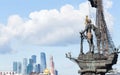 Panorama of Moscow International Business Center, Peter the Great Statue(the eighth tallest statue in the world) and Ministry