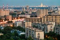 Panorama of Moscow in summer twilight Royalty Free Stock Photo