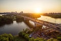 Panorama of Moscow at sunset, Russia Royalty Free Stock Photo