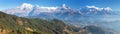 Panorama of mount Annapurna range, Nepal Himalayas Royalty Free Stock Photo