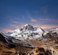 Panorama of mount Annapurna South in Nepal Himalayas Royalty Free Stock Photo