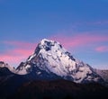 Panorama of Annapurna South peak - view from Poon Hill on Annapurna Circuit Trek, Nepal Royalty Free Stock Photo