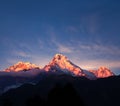 Panorama of mount Annapurna South, Nepal Himalayas Royalty Free Stock Photo