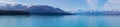 Panorama of Mount Cook and Southern Alps over Lake Pukaki, New Zealand Royalty Free Stock Photo