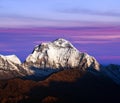 Panorama of mount Dhaulagiri in Nepal Himalaya Royalty Free Stock Photo