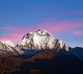 Panorama of mount Dhaulagiri - view from Poon Hill, Nepal Royalty Free Stock Photo