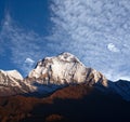 Panorama of mount Dhaulagiri - view from Poon Hill on Annapurna Royalty Free Stock Photo