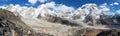 Panorama of mount Everest and Pumori