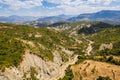 Panorama of mountain around Sotira Waterfall in Albania in Summer Royalty Free Stock Photo