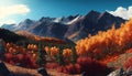 Panorama mountain autumn landscape