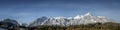 Panorama of mountain chain hahnenkamm in reutte tirol Royalty Free Stock Photo