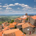 Panorama of mountain european village / Monsanto / Portugal Royalty Free Stock Photo