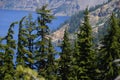 Panorama Mountain Landscape in Crater Lake National Park, Oregon Royalty Free Stock Photo