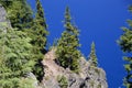 Panorama Mountain Landscape in Crater Lake National Park, Oregon Royalty Free Stock Photo