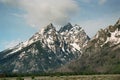 Panorama Mountain Landscape in Grand Teton National Park, Wyoming Royalty Free Stock Photo