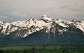 Panorama Mountain Landscape in Grand Teton National Park, Wyoming Royalty Free Stock Photo