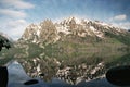 Panorama Mountain Landscape in Grand Teton National Park, Wyoming Royalty Free Stock Photo