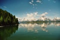 Panorama Mountain Landscape in Grand Teton National Park, Wyoming Royalty Free Stock Photo