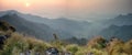 Panorama mountain landscape at sunset Royalty Free Stock Photo