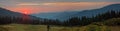 Panorama mountain landscape at sunset Royalty Free Stock Photo