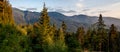 Panorama mountain landscape at sunset Royalty Free Stock Photo