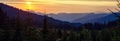 Panorama mountain landscape at sunset Royalty Free Stock Photo