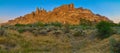 Panorama of mountain pinnacles at Succor Creek State Natural Area, Oregon Royalty Free Stock Photo