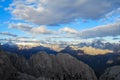 Panorama of mountain plateu in Parco Naturale Adamello Brenta in Dolomites Royalty Free Stock Photo