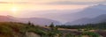 Panorama of Mountain range at the beautiful sunrise time, amazin