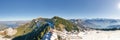 Panorama of the mountain of Rigi in Switzerland. Aerial view Royalty Free Stock Photo
