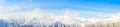 Panorama of Mountain Snow Landscape with Blue Sky ,Japan. Royalty Free Stock Photo