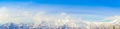 .Panorama of Mountain Snow Landscape with Blue Sky ,Japan Royalty Free Stock Photo