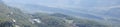 Panorama mountain valley of the river Zeta from the rock Ostroska Greda which is located under the monastery of Ostrog in Monteneg Royalty Free Stock Photo