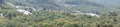 Panorama mountain valley of the river Zeta from the rock Ostroska Greda which is located under the monastery of Ostrog in Monteneg Royalty Free Stock Photo