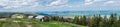 Panorama of mountain villages in the Carpathians