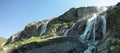 Panorama of a mountain with waterfalls Royalty Free Stock Photo